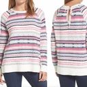 Caslon NEW NWT  PETITE Tie Back Sweater Cream Ivory Pink Blue Fair Isle Nordic PS Photo 0