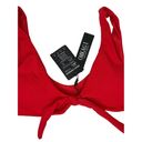 Omkagi NWT  Red Ribbed Tie Front Bikini Top size Large Photo 5