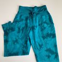 All In Motion  Teal Green Tie Dye High Rise Ribbed Jogger Loungewear Sweatpants Photo 8