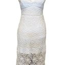 Blue Rain  Lace Sheath Midi Dress Sleeveless V Neck White Size S Bridal Wedding Photo 0