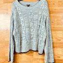 a.n.a  Size Large Cable Knit Long Sleeve Oversized Gray/White Blend Thread … Photo 0