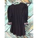 Esley NWT  Bohemian Boho Top Black With White Embroidery Size Small Photo 3