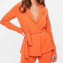 Missguided  orange tie waist double breasted blazer size 6 Photo 0