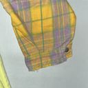 POL  Size XL Chartreuse w/ Plaid Flannel Shacket - Button Down Shirt Jacket Photo 5