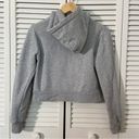 Brandy Melville  Heather Grey Cropped Zip Up Hoodie Jacket One Size XS S Small Photo 2