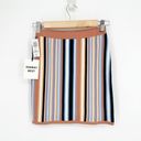 Wilfred NEW Aritzia Sunday Jett Mini Skirt Best Striped Knit Blue Tangerine Women's XS Photo 1