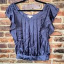 Romeo + Juliet Couture  Gray Sleeveless Ruffled Smocked Top Women's Size Large Photo 0