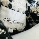 Oleg Cassini  Wool Blend Coat MEDIUM Black White Boucle Plaid Double Breasted Photo 7