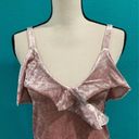 Mango  crushed velvet light pink tank top in size xs Photo 1