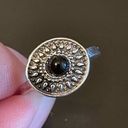 Onyx Vintage  stone silver plated ring size 6.5 Photo 3