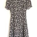 American Vintage Vintage Ditsy Floral Print Short sleeve Dress with Cutout Detail - Black White Photo 0