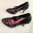 Isaac Mizrahi  Brown Faux Croc Leather Mary Jane Heels Size 5.5 Photo 4