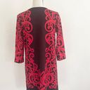 New York & Co. Women’s Red Printed 3/4 Sleeve Ponte Knit Dress Size Small  Photo 1