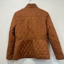 Talbots  Womens Jacket Small Burnt Orange Puffer Quilted Button Pocket Outwerwear Photo 5