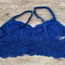 PINK - Victoria's Secret Victoria's Secret Pink Blue Lace Bralette Size Large Photo 1