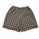 Bermuda Vintage Bogner Plaid Pleated Roll Cuff Mom  High Rise Shorts Tan Photo 2