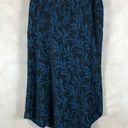 ALFANI Black/Teal Floral Asymmetrical Hem Woven Midi Skirt NEW 4 Black Photo 8