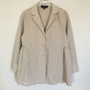 Tuckernuck  Pomander Place Top Small Linen Blend Gingham Beige Peplum Lagenlook Photo 1