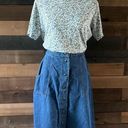 Cabin creek 90s  Blue Floral Ribbed Short Sleeve Shirt Size M Photo 4