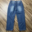 Women's Size XL 32 Relaxed Fit Button Fly High Rise Denim Jeans Medium Wash Blue Photo 2