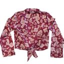 Honey Punch  Burgundy Paisley‎ Print Wrap Tie Crop Top Photo 7