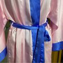 Vintage Natori Pink Colorblock Kimono Robe w/ Abstract Floral/Bird Design Size M Size M Photo 6