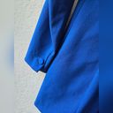 ZARA  Women's Blue Long Blazer Inverted Lapel Collar Frock Coat size Small Photo 10