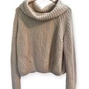 Moon & Madison Cream Oversized Crop Cowl Neck Chunky Knit Sweater Size Medium Photo 6