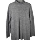 J.Jill  Pullover Sweater Women's L Gray Wool Blend Solid Long Sleeve Mock Neck Photo 1