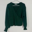 Lush Clothing Lush Green Dot Sleeve Wrap Sweater Photo 7