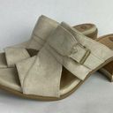 Dr. Scholls  Heeled Sandals 8 Beige Block‎ Heel Open Toe Slip On Faux Suede Photo 8