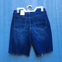 Time And Tru  Women's Size 6 Dark Washed High Rise Shark Bite Hem Bermuda Shorts Photo 2