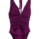 Bleu Rod Beattie  Womens Halter Twister Mio One-Piece Swimsuit Cherry Wine Size 4 Photo 0