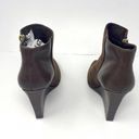 Shoedazzle  Brown Ashley Pointed Toe Wedge Ankle Booties Photo 7