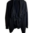 All Saints Dahlia Zipper Draped Waterfall Sweatshirt Cardigan Small Black Photo 2