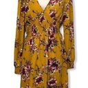 Xhilaration NWOT Gold Yellow Floral Long Sleeved Smocked Dress Photo 1