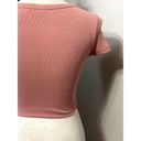 Better Be  Womens Cardigan Sweater Taupe Pink Short Sleeve V Neck Ribbed Knit S Photo 5