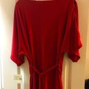 Donna Morgan  Festive Dress, Cold Shoulder Dolman Statement Sleeves, Red, Size 2 Photo 3