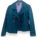 American Eagle Y2K  Teal Blue Big Button Double Breasted Pea Coat Size Large Photo 1