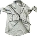 CAbi  Zip Pivot Athletic Jacket Stone Gray Size S Tunic Length #3732 2 Way Zip Photo 2