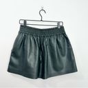 Susana Monaco  Faux Leather Pleated Shorts Dark Green Size Medium Photo 2