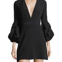 Alexis  Fia Plunging Black Balloon Ruffle Long Sleeve Dress Photo 3