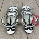 Farm Rio  Whipstitch Embroidered Palm Tree Vegan Sandals 9.5 Black & White $195 Photo 10