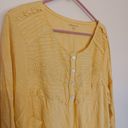 Coldwater Creek  Yellow Long Sleeve Blouse Top Size 2X Plus Size Lace Detail Photo 6