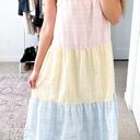 By the River Pastel Colorblock Tiered Midi Dress Photo 2