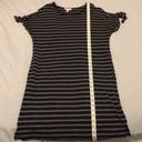 Eliane Rose  Navy and Gray Striped Short Sleeve Dress Size Small Photo 4