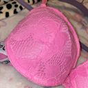 Juicy Couture 36C Pastel Pink Monogram Logo Lace Push Up Bra Photo 4