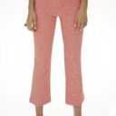 ZARA  Red Pink Gingham Cropped Mini Flare Trouser Pants S Photo 2