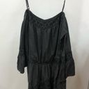 American Eagle  Outfitters Off shoulder romper eyelet charcoal womens size medium Photo 1