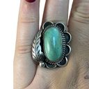 Vintage Green Turquoise Ring, Native American Indian Ring Sz 6.5 Photo 11